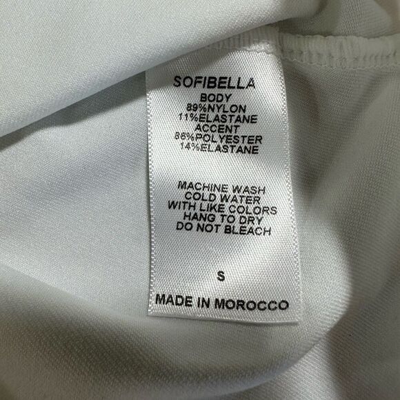 SOFIBELLA Women’s Striped Tennis/Athletic Tank Top White/Blue Size Small - Picture 7 of 7